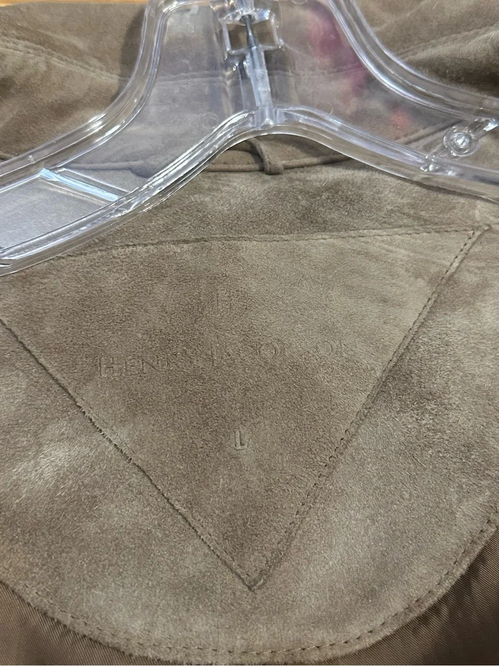 Ben Jacobson Taupe Leather Long Men’s Coat Size Large